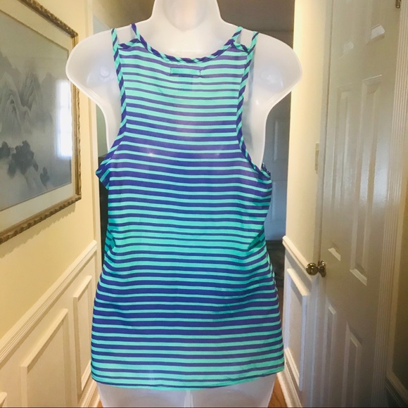 Pinky - Lady green/blue striped camisole, Size: M - Picture 2 of 5